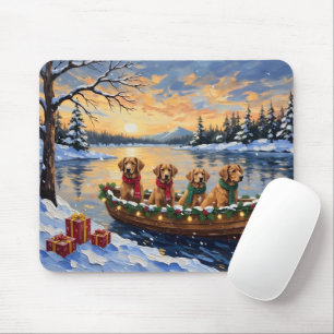 Nova Scotia Duck Tolling Retriever Christmas Boat Mouse Pad