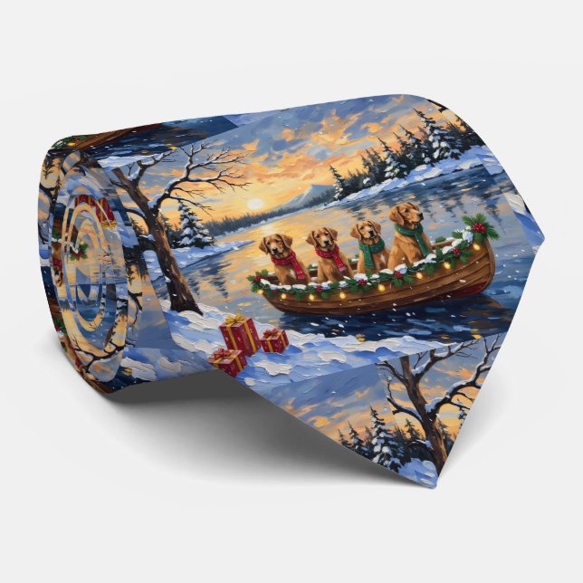 Nova Scotia Duck Tolling Retriever Christmas Boat  Tie (Rolled)