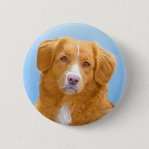 Nova Scotia Duck Tolling Retriever Dog Painting 6 Cm Round Badge