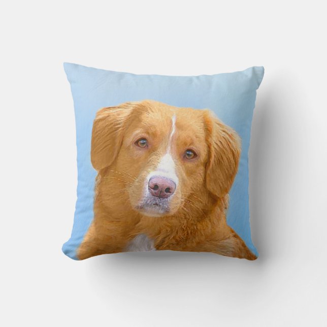 Nova Scotia Duck Tolling Retriever Dog Painting Cushion (Front)