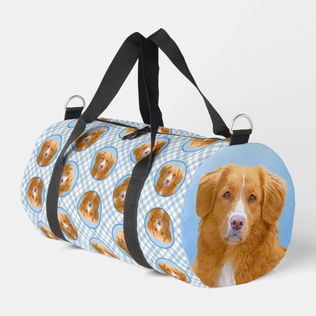 Nova Scotia Duck Tolling Retriever Dog Painting Duffle Bag (Left Corner)