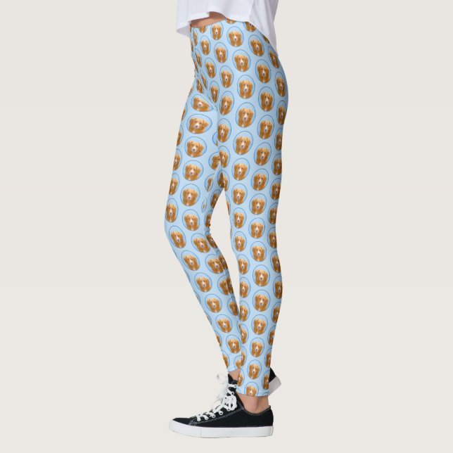 Nova Scotia Duck Tolling Retriever Dog Painting Leggings (Left)
