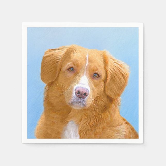 Nova Scotia Duck Tolling Retriever Dog Painting Napkin (Front)