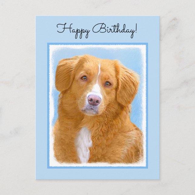 Nova Scotia Duck Tolling Retriever Dog Painting Postcard (Front)