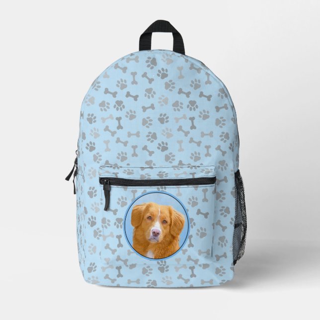 Nova Scotia Duck Tolling Retriever Dog Painting Printed Backpack (Front)