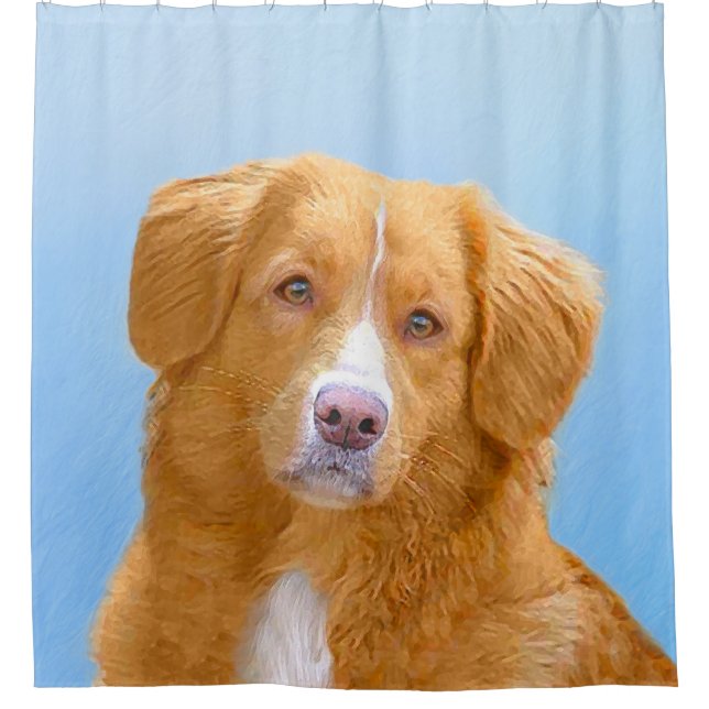 Nova Scotia Duck Tolling Retriever Dog Painting Shower Curtain (Front)