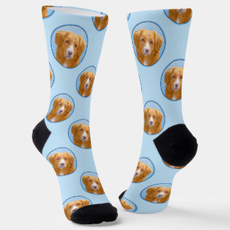 Nova Scotia Duck Tolling Retriever Dog Painting Socks