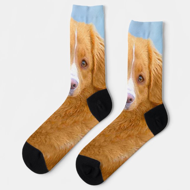 Nova Scotia Duck Tolling Retriever Dog Painting Socks (Left)