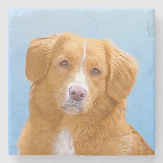 Nova Scotia Duck Tolling Retriever Dog Painting Stone Coaster (Front)