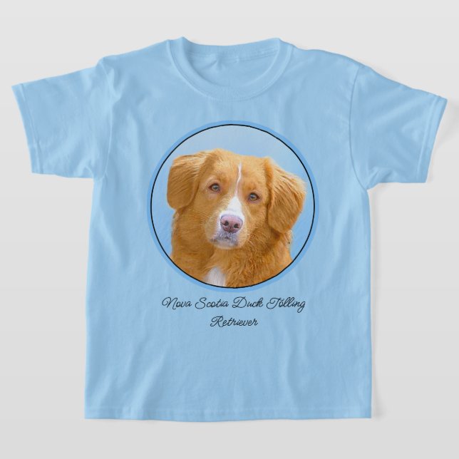 Nova Scotia Duck Tolling Retriever Dog Painting T-Shirt (Laydown)