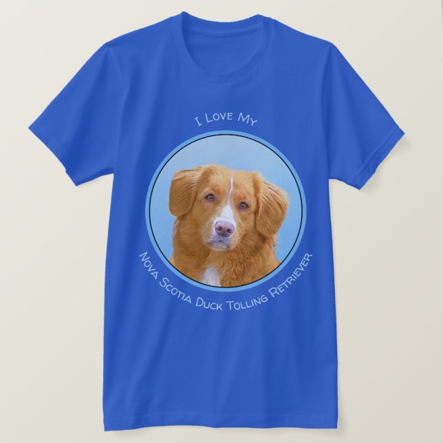 Nova Scotia Duck Tolling Retriever Dog Painting T-Shirt (Design Front)