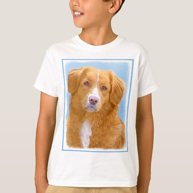 Nova Scotia Duck Tolling Retriever Dog Painting T-Shirt (Front)