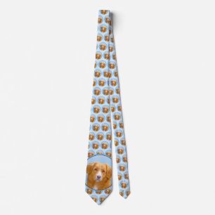 Nova Scotia Duck Tolling Retriever Dog Painting Tie