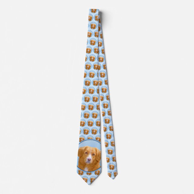 Nova Scotia Duck Tolling Retriever Dog Painting Tie (Front)