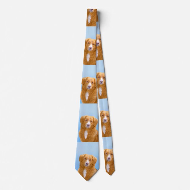 Nova Scotia Duck Tolling Retriever Dog Painting Tie (Front)