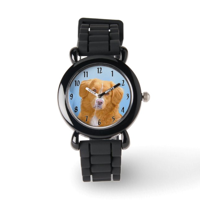 Nova Scotia Duck Tolling Retriever Dog Painting Watch (Front)
