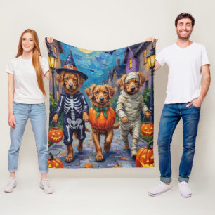 Nova Scotia Duck Tolling Retriever Halloween Fleece Blanket
