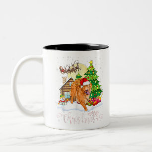 Nova scotia duck tolling retriever merry christmas Two-Tone coffee mug
