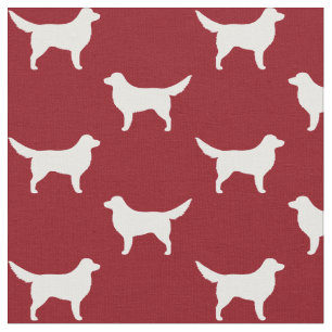 Nova Scotia Duck Tolling Retriever Silhouettes Red Fabric