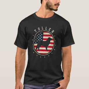 Nova Scotia Duck Tolling Retriever Toller USA Flag T-Shirt