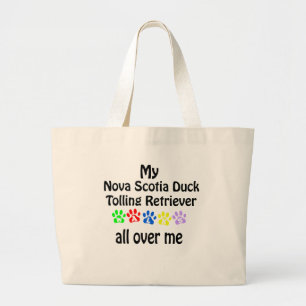 Nova Scotia Duck Tolling Retriever Walks Design Large Tote Bag
