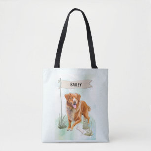 Nova Scotia Duck Tolling Retriever Watercolor Dog Tote Bag