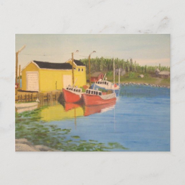 Nova Scotia Fishing Dock Postcard (Front)
