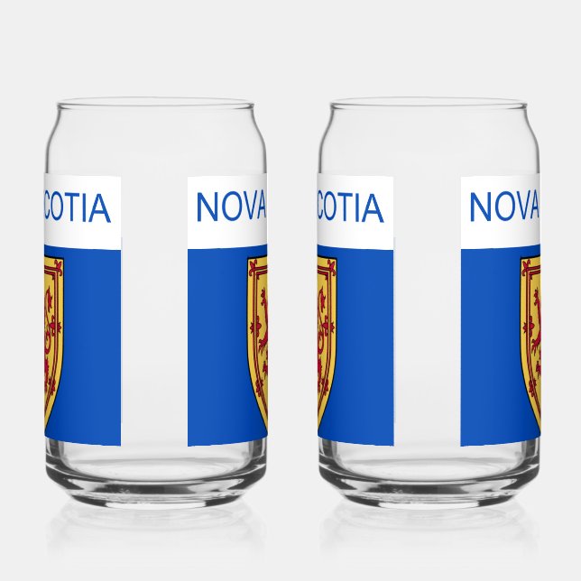 Nova Scotia Flag Can Glass (Left)