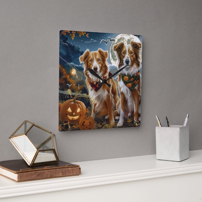 Nova Scotia Halloween Spooky Square Wall Clock (Office)