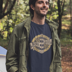 Nova Scotia Logo Lighthouse Canadian Maritimes  T-Shirt