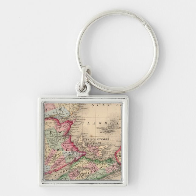 Nova Scotia, New Brunswick, Map by Mitchell Key Ring (Front)