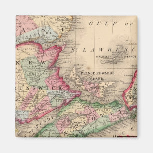 Nova Scotia, New Brunswick, Map by Mitchell Magnet