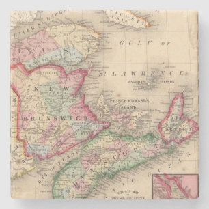 Nova Scotia, New Brunswick, Map by Mitchell Stone Coaster