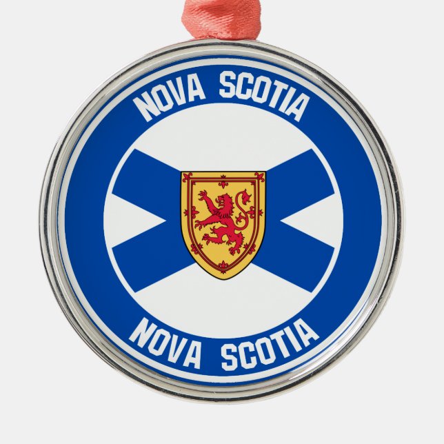 Nova Scotia Round Emblem Metal Ornament (Front)