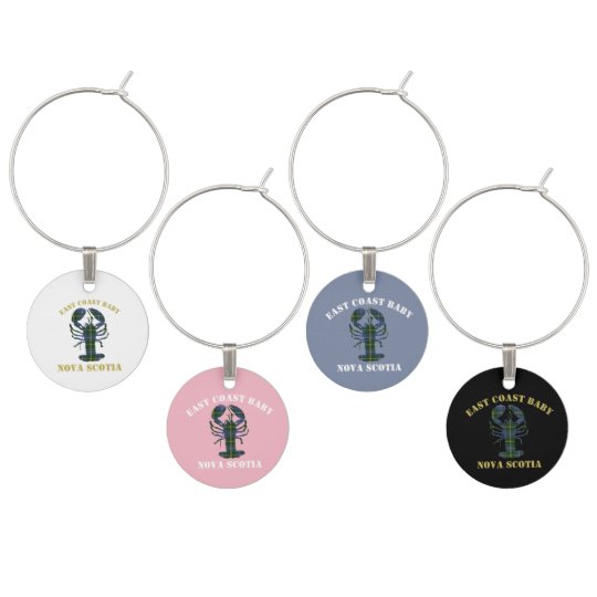 Nova Scotia Tartan Lobster Christmas Wine Charms