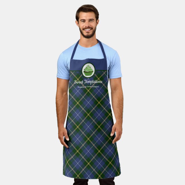 Nova Scotia Tartan Plaid Cupcake Bakery Large V2 Apron (Worn)
