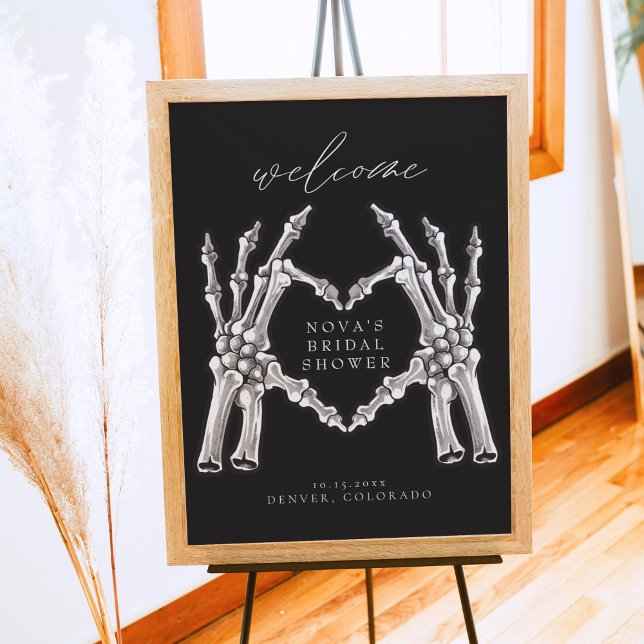 NOVA Skeleton Heart Hands Bridal Shower Welcome Poster (Creator Uploaded)
