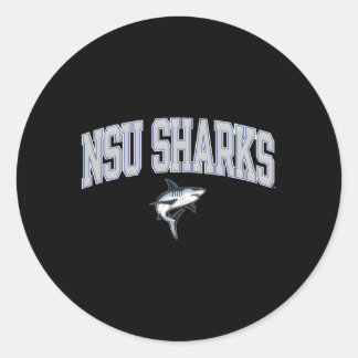 Nova Southeastern Sharks Arch Over Blue Classic Round Sticker