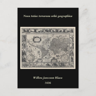 Nova totius terrarum, 1606 Antique World Map Postcard