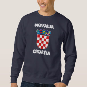 Novalja, Croatia with coat of arms Sweatshirt