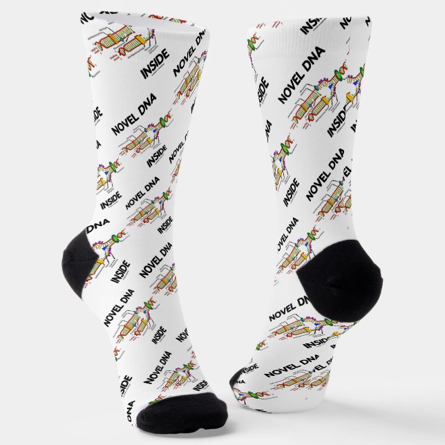 Novel DNA Inside Genetics Humour Socks (Angled)