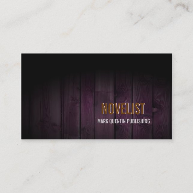 NOVELIST Business Card Dark Wood (Front)