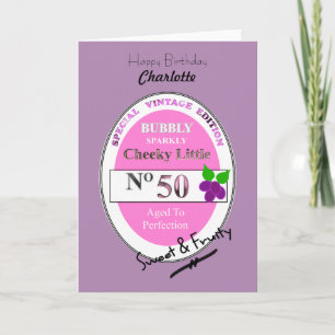 Novelty 50th Milestone Birthday Funny Wine Label Card
