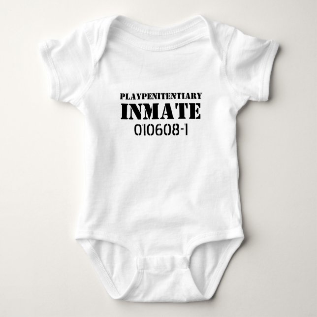 Novelty Baby Inmate Uniform Bodysuit (Front)