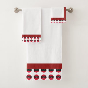 Novelty Clock Face Trim White Bath Towel Set