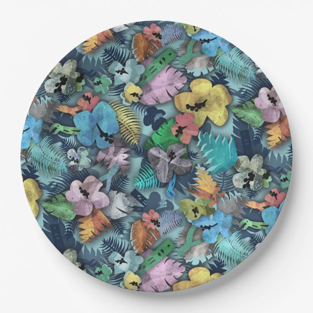 Novelty Construction Hawaiian  Paper Plate (Front)