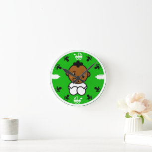 Novelty Cute Black Baby Gift  Round Clock