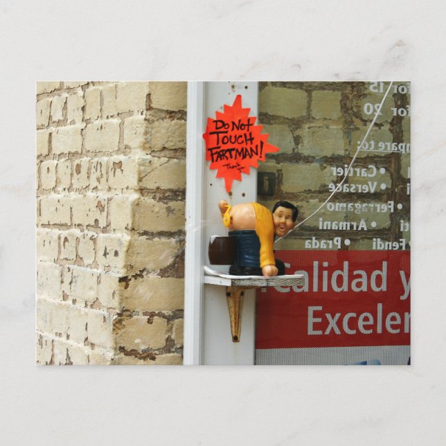 Novelty Farting Bubble Man Postcard (Front)