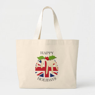 Novelty   Festive Pudding   UNION JACK UK FLAG Large Tote Bag