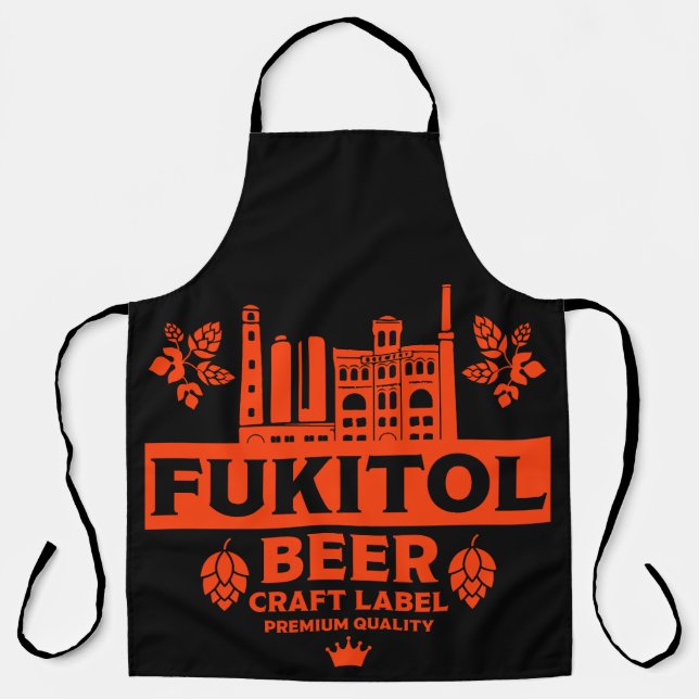 Novelty Funny Beer Label Apron (Front)